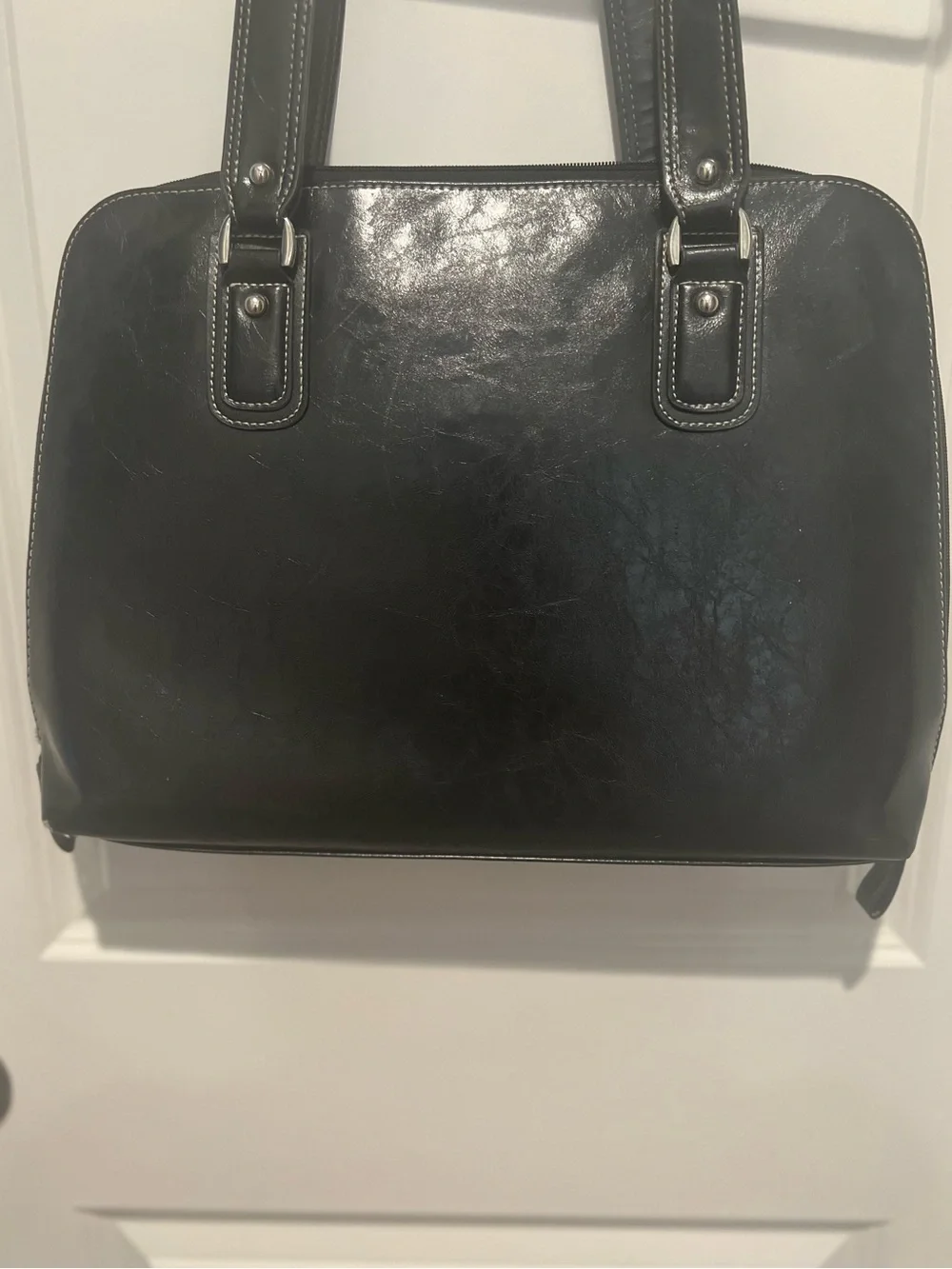 Samsonite Black Faux Leather Tote Handbag